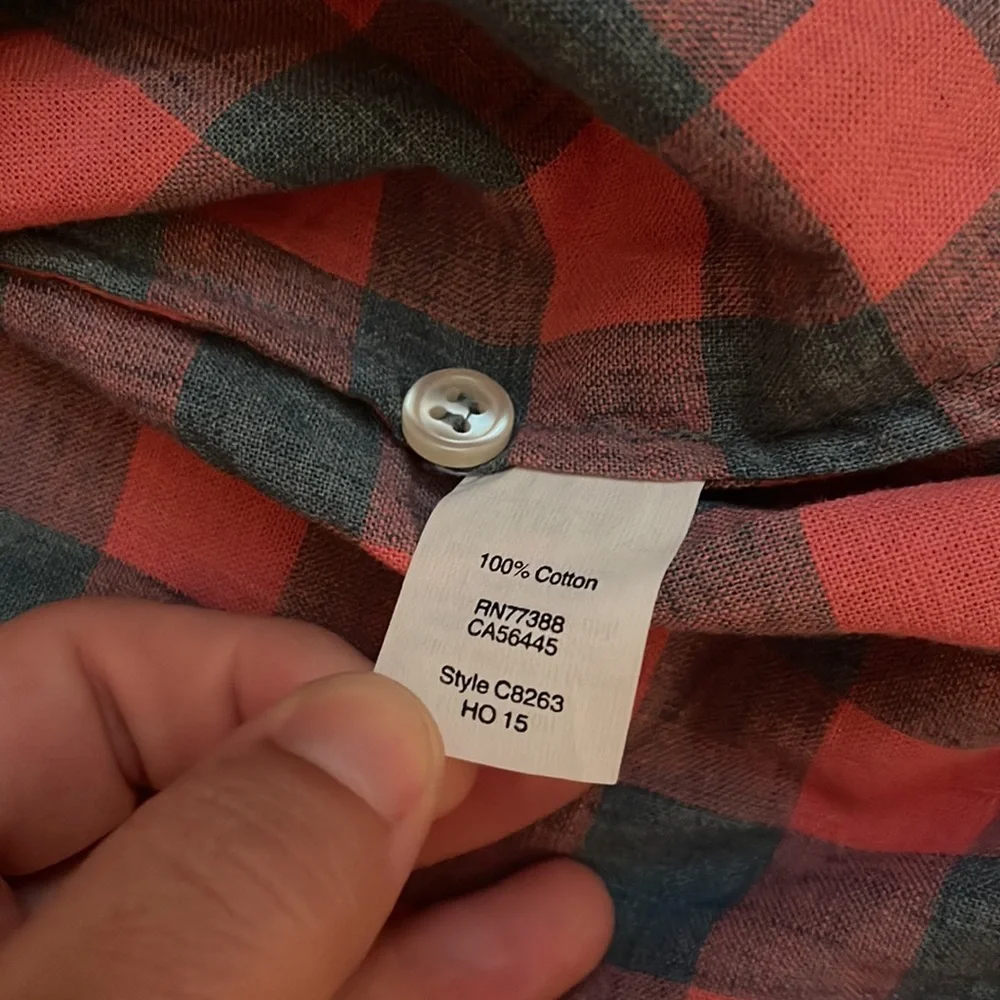 J. Crew Buffalo Plaid Flannel Half Button Down Shirt Pullover Slim Fit